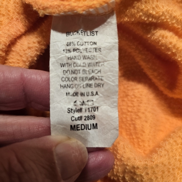 BUCKETLIST Orange Sweater with Blue Floral Design - Picture 5 of 5